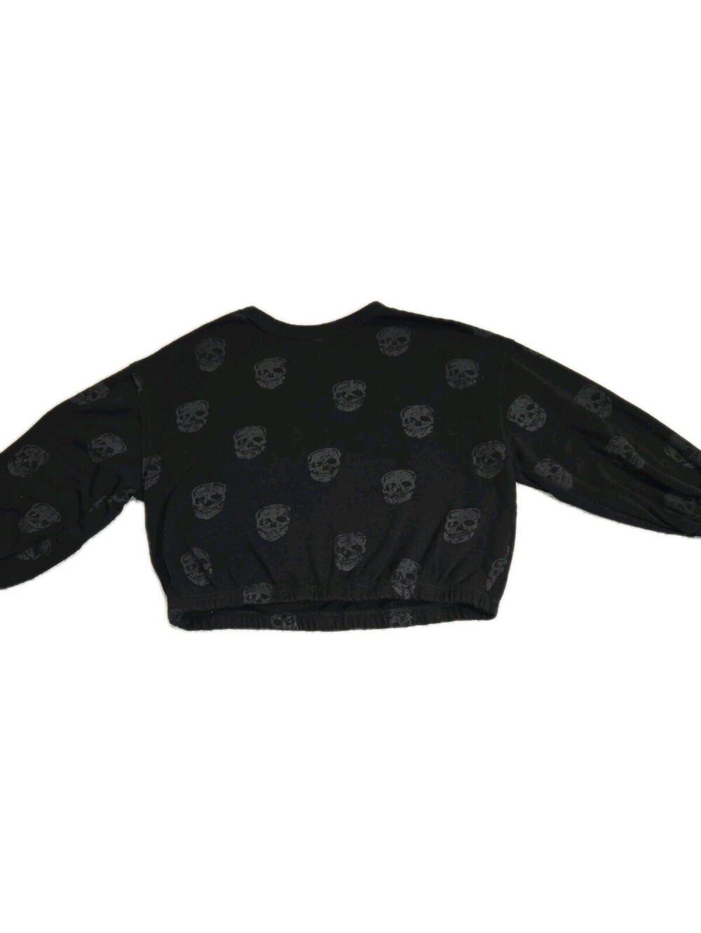 Vintage Havana Women's Sz M Black sweatshirt With All Over Skulls Elastic At...